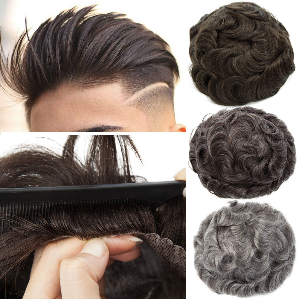 Hair Pieces for Men Toupee Silk Base THIN Skin PU African Hair System Hairlines