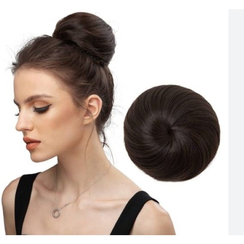 NEW! Ballerina 5″ Apple Bun Hair Extension Brown Fancy Wedding Prom Party Glam