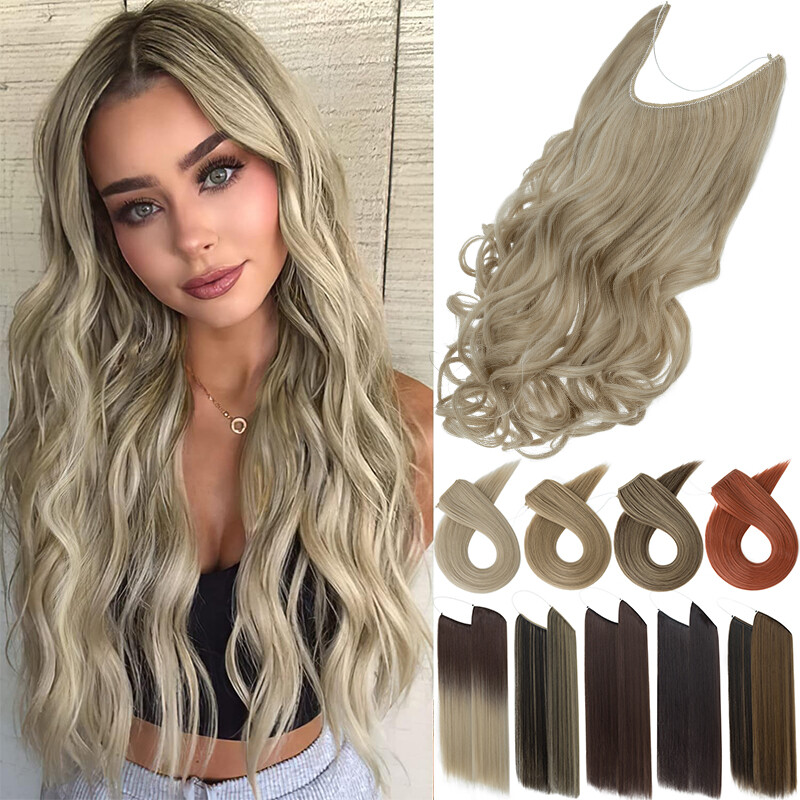 100% Real Hair Extension Wire & Ring Hidden Invisible Wire In One Piece As Human