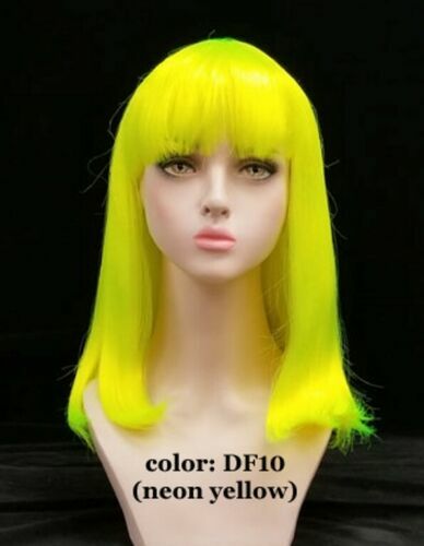 WOMENS 20″ LONG STRAIGHT HAIR CLEOPATRA STYLE WIG W/ BANGS SKIN TOP KAPUKI