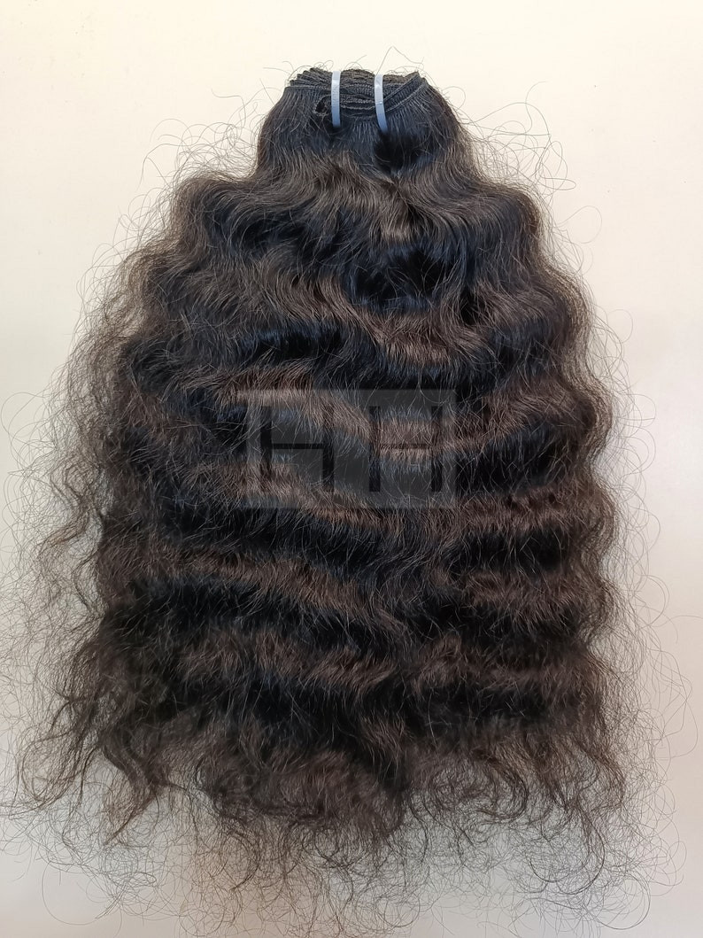14 inch Raw Curly Indian Human Hair Extensions, 100% unprocessed hair