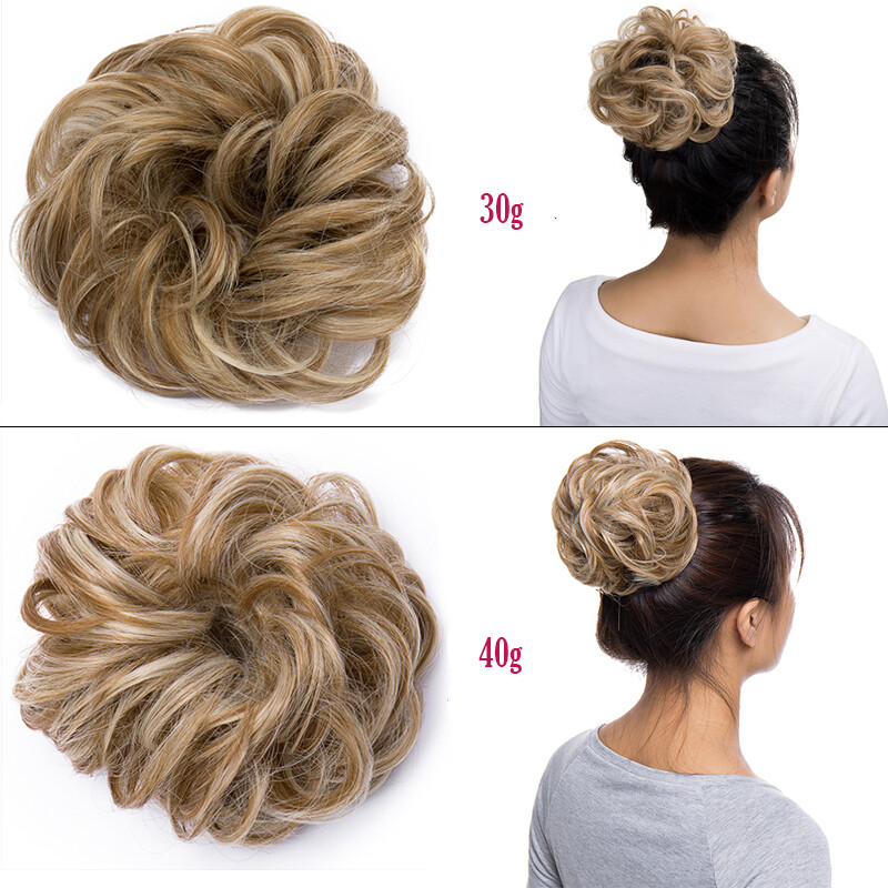 100% Real THICK Rose Messy Bun Elastic Band Hair Extensions As Human Hairpiece