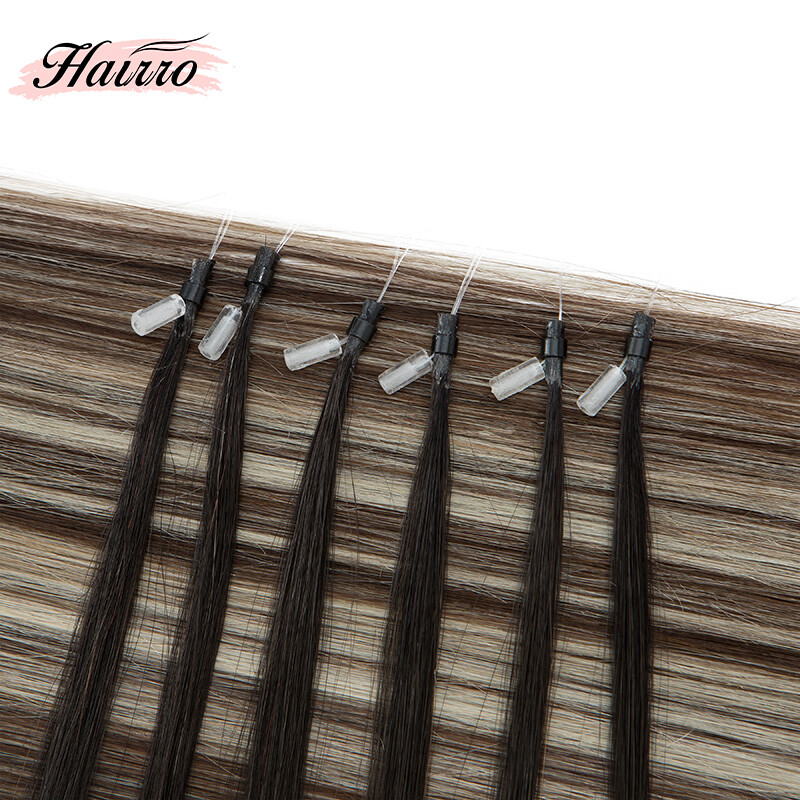 Thick Micro Loop Ring Beads Remy Human Hair Extensions Pre Bonded Double Drawn