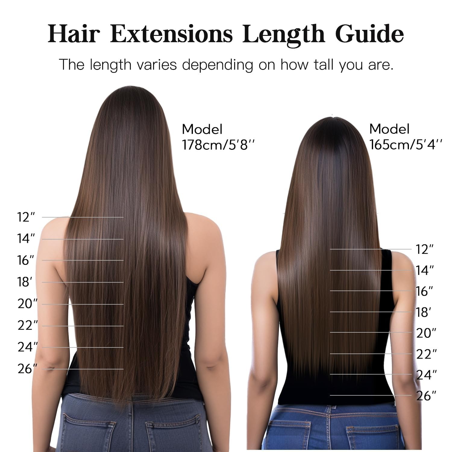 HOTBANANA 18″ 70g Clip-in Real Human Hair Extensions Chocolate Brown Balayage