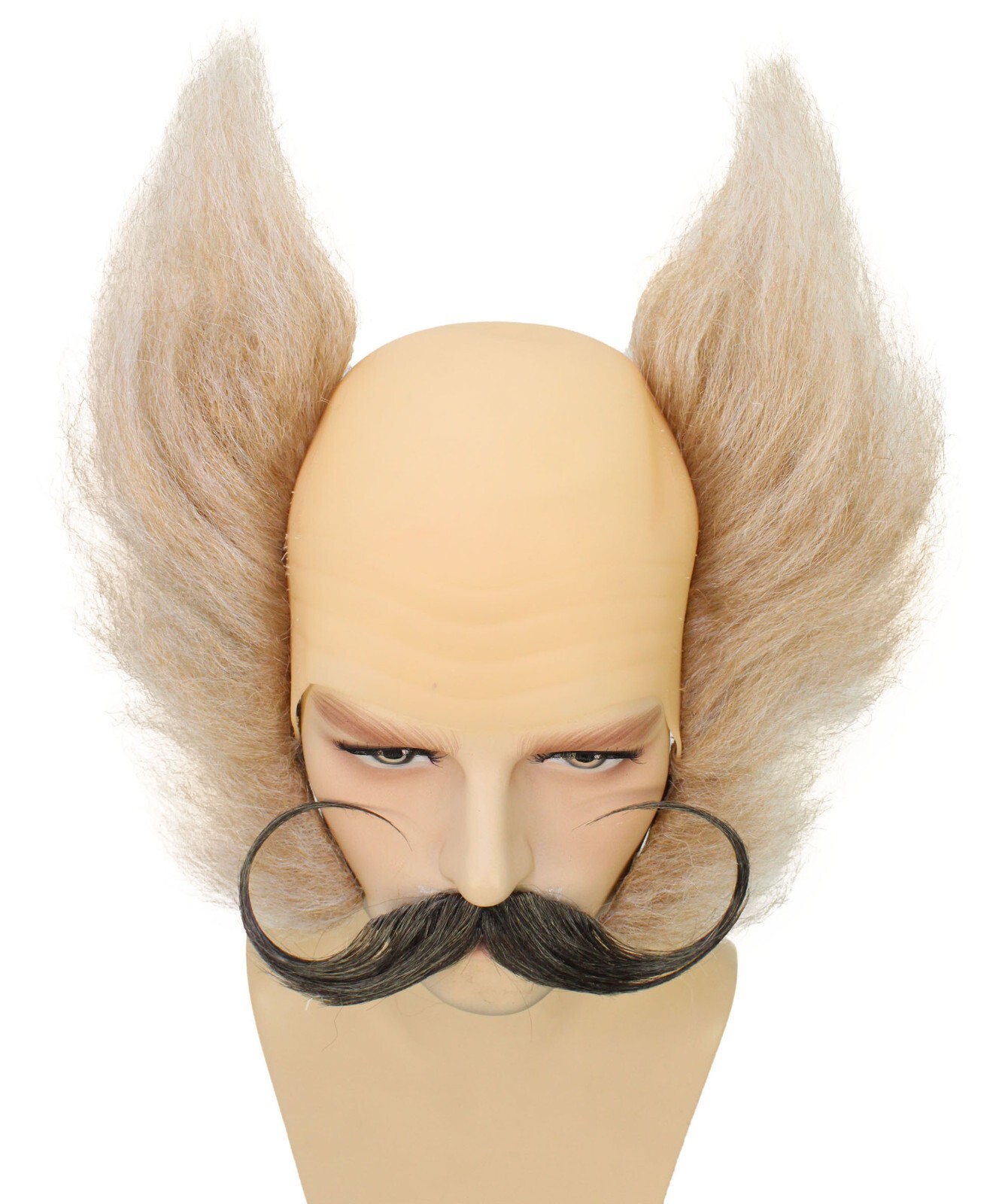 HPO Adult Blonde Side Hair Bald Wig with Mustache, HM-1667