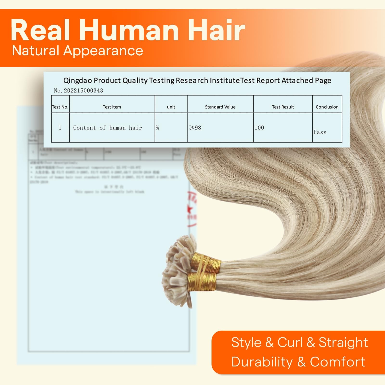 U Tip Hair Extensions Blonde Highlighted Ktip Human Hair Extensions 16 Inch P…