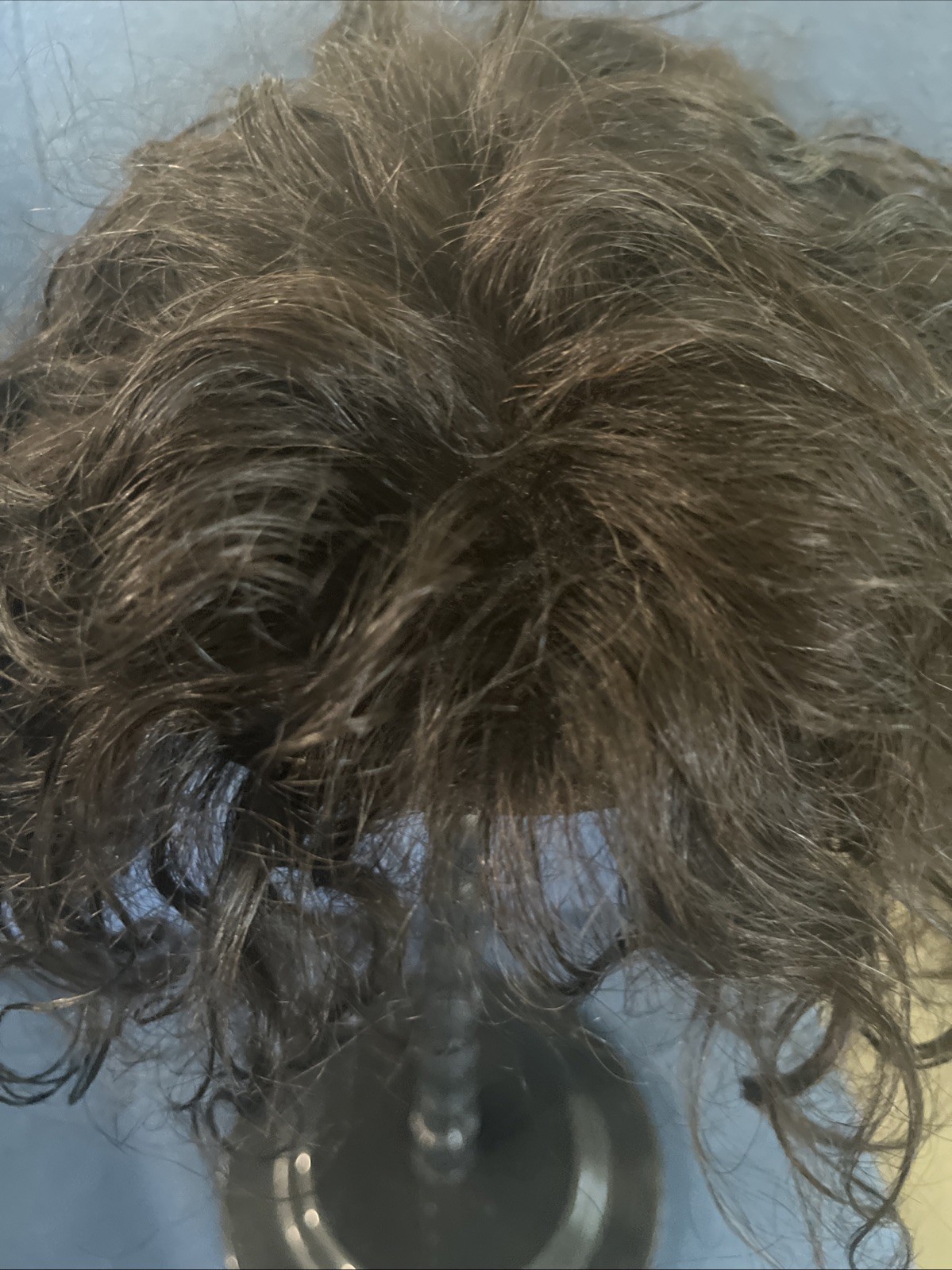 Men’s Hairpiece 100% Human Color 1b 9 X 7 1/2 Medium Curl 6 Inches Hair Length