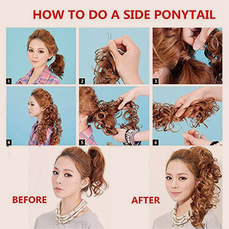 Long Curly Messy Bun Piece Scrunchie Updo Thick Hair Extensions Real As Human US