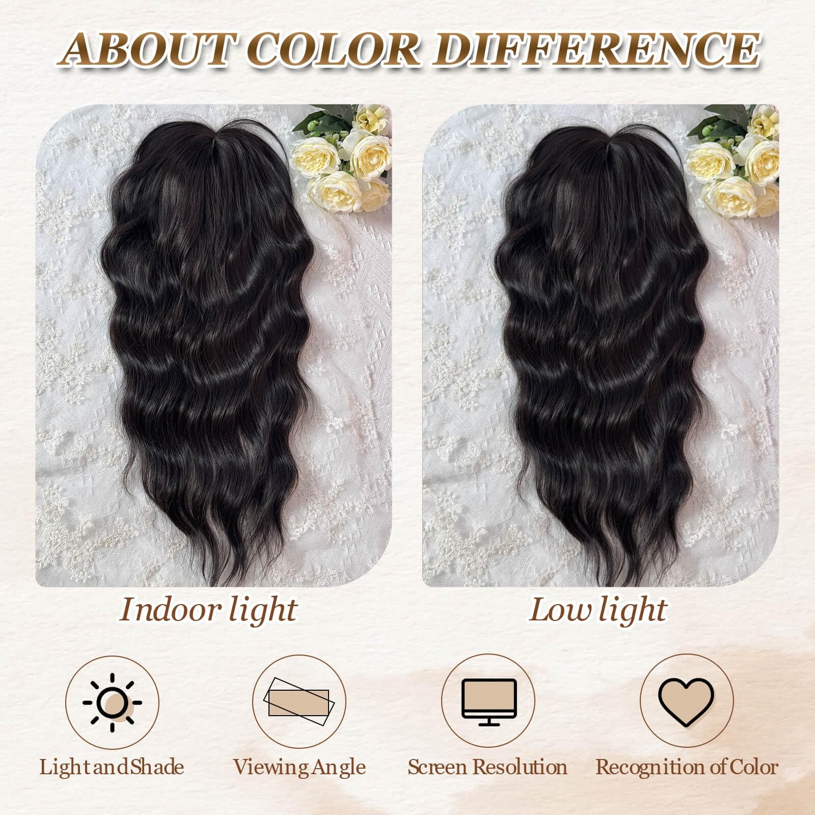 Hair Toppers for Women Clip in Hair Topper with Bangs 20inch Black Brown Long…