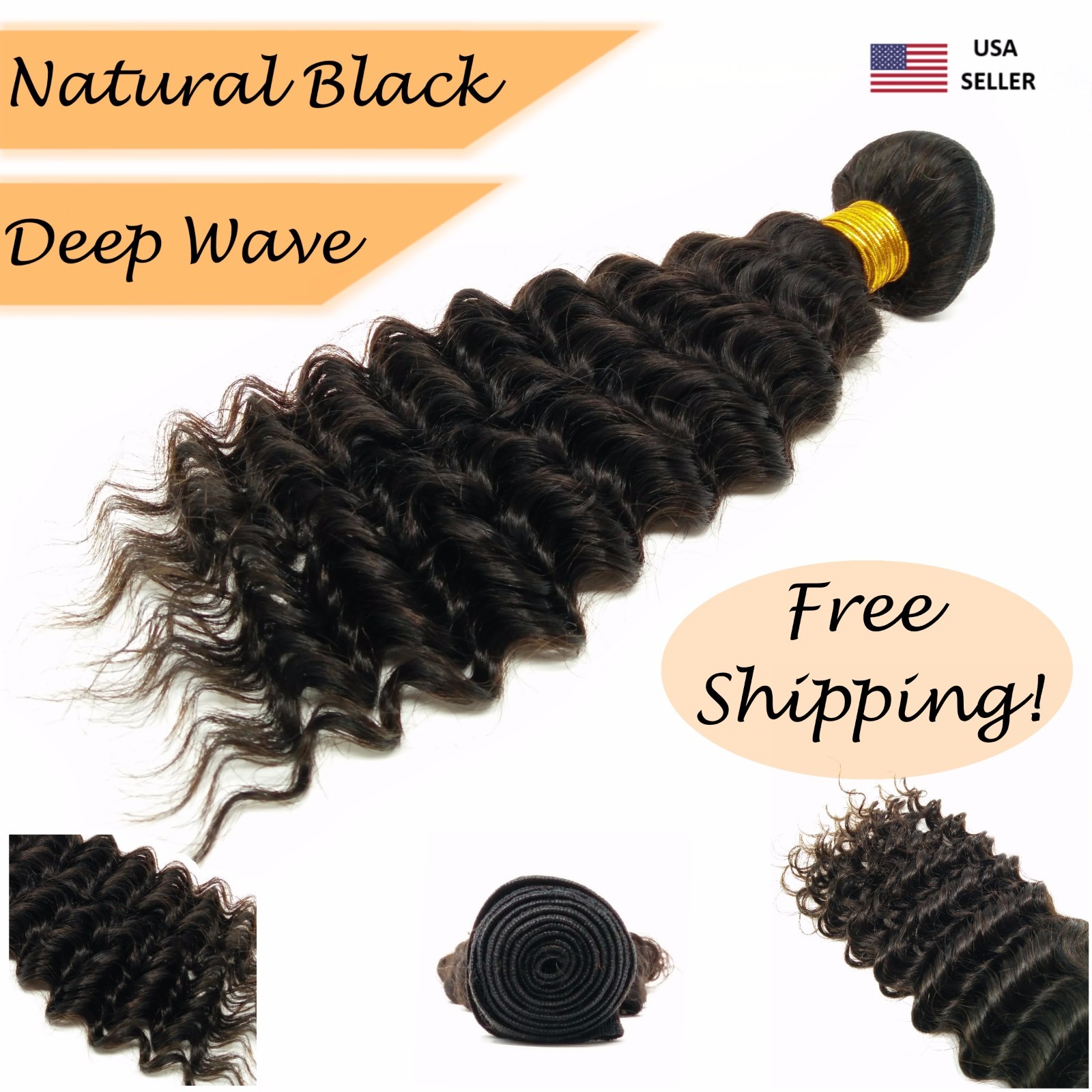 9A Remy Virgin Deep Wave Natural Color Sew In 100 Brazilian Human Hair Extension