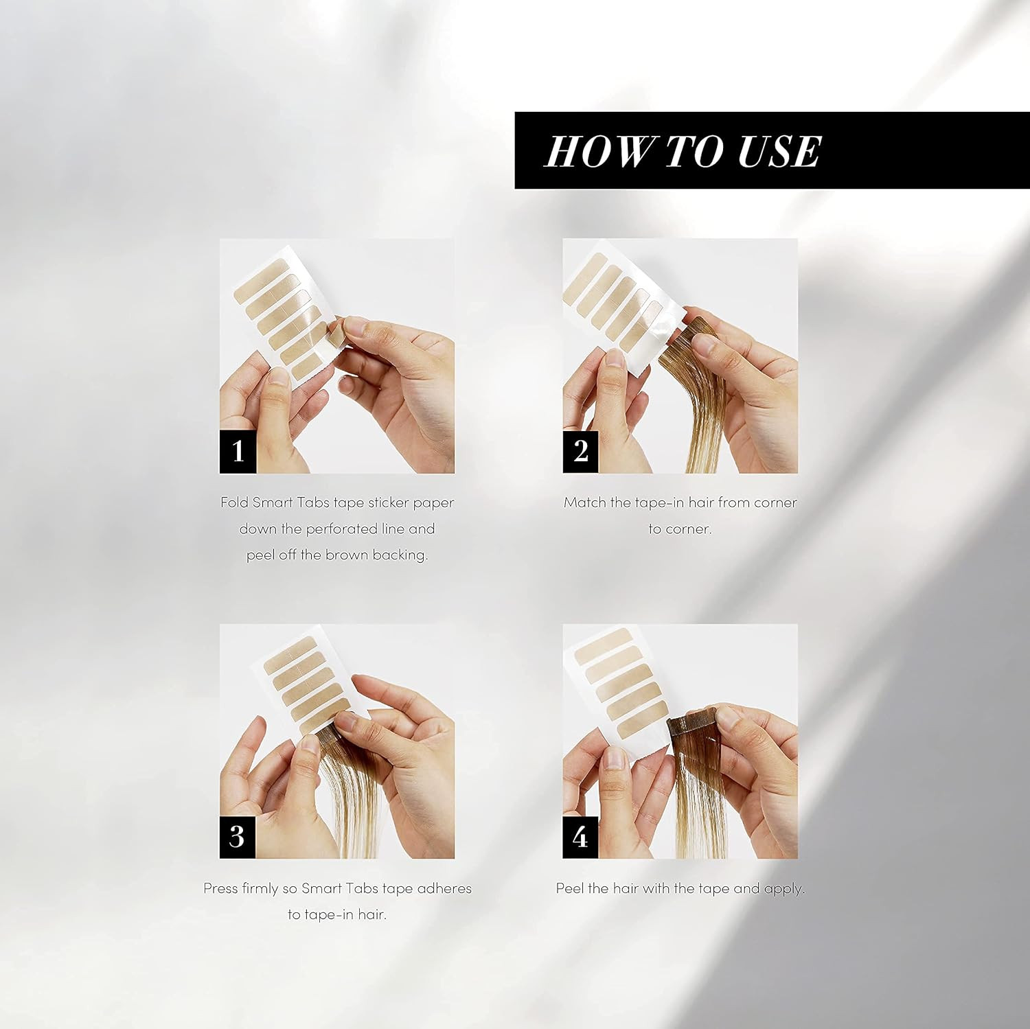 The Hair Shop Smart Tabs Tape-In Hair Extension Tape – Professional Strong No-Re