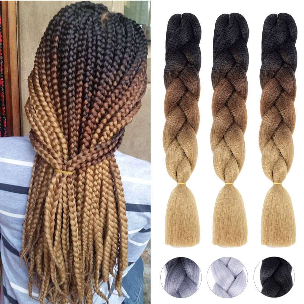 24” Afro Twist Braids Ombre Synthetic Kanekalon Jumbo Braiding Extension Hair