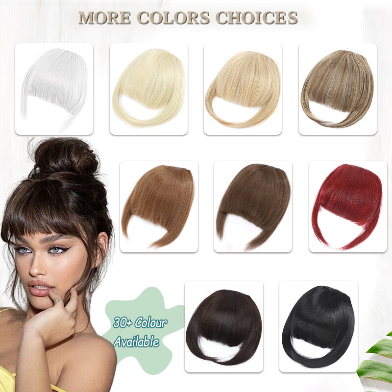 Thin Neat Bangs AS Remy Human Hair Extensions Clip in on Fringe Front Hairpieces