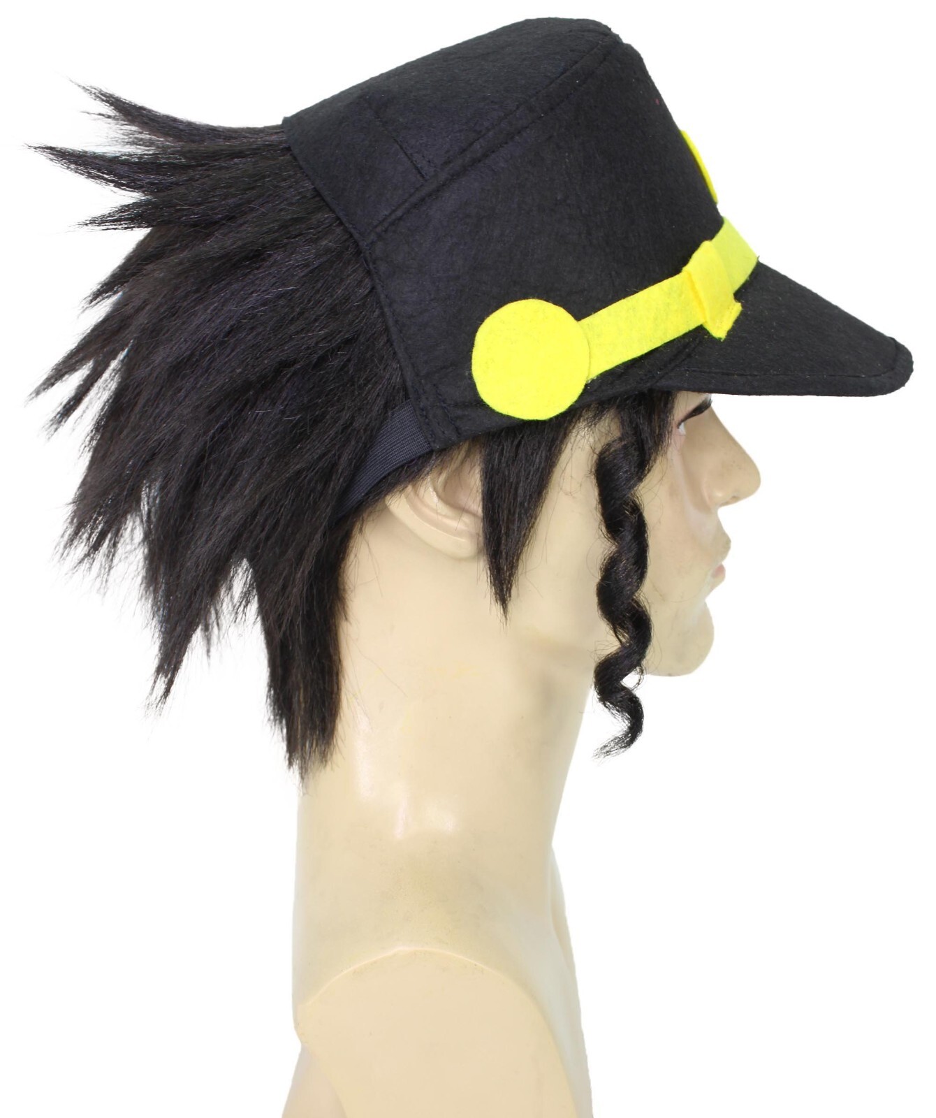 HPO Adult Men’s Black Short Anime Character Wig & Cap, Best for Halloween