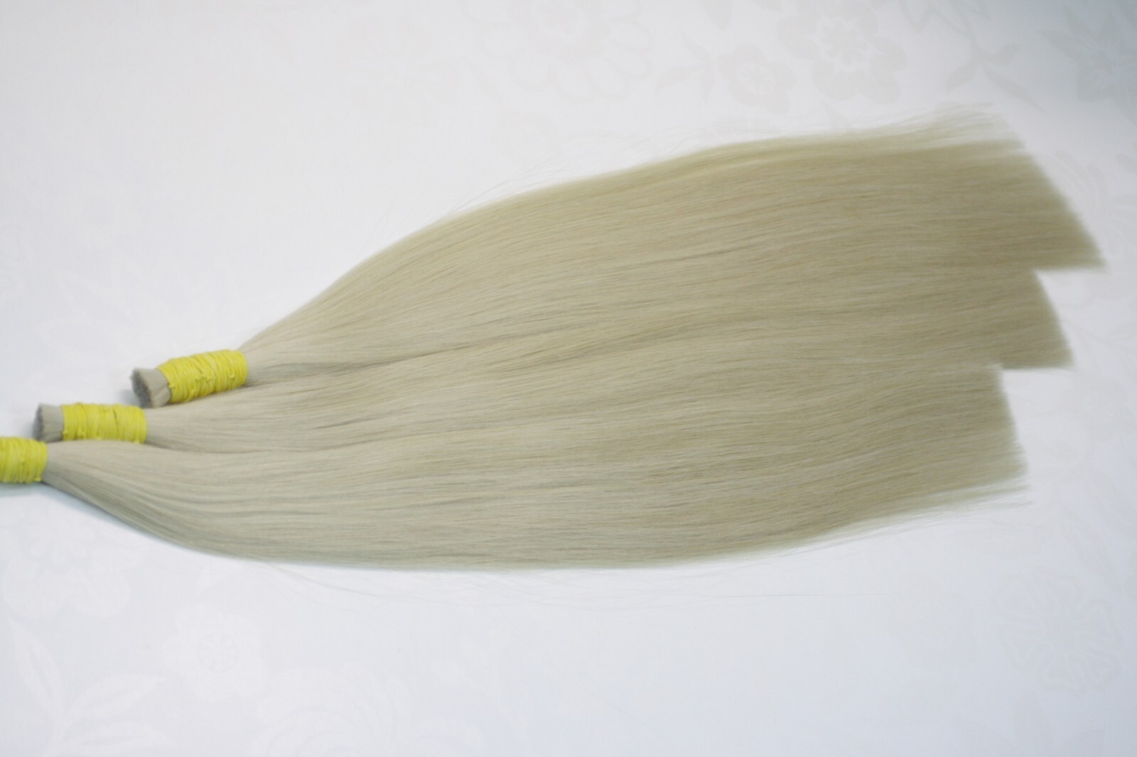 Natural bulk hair extensions White cool blond, 24 inch (60 cm), 150 gr (5,29 oz)