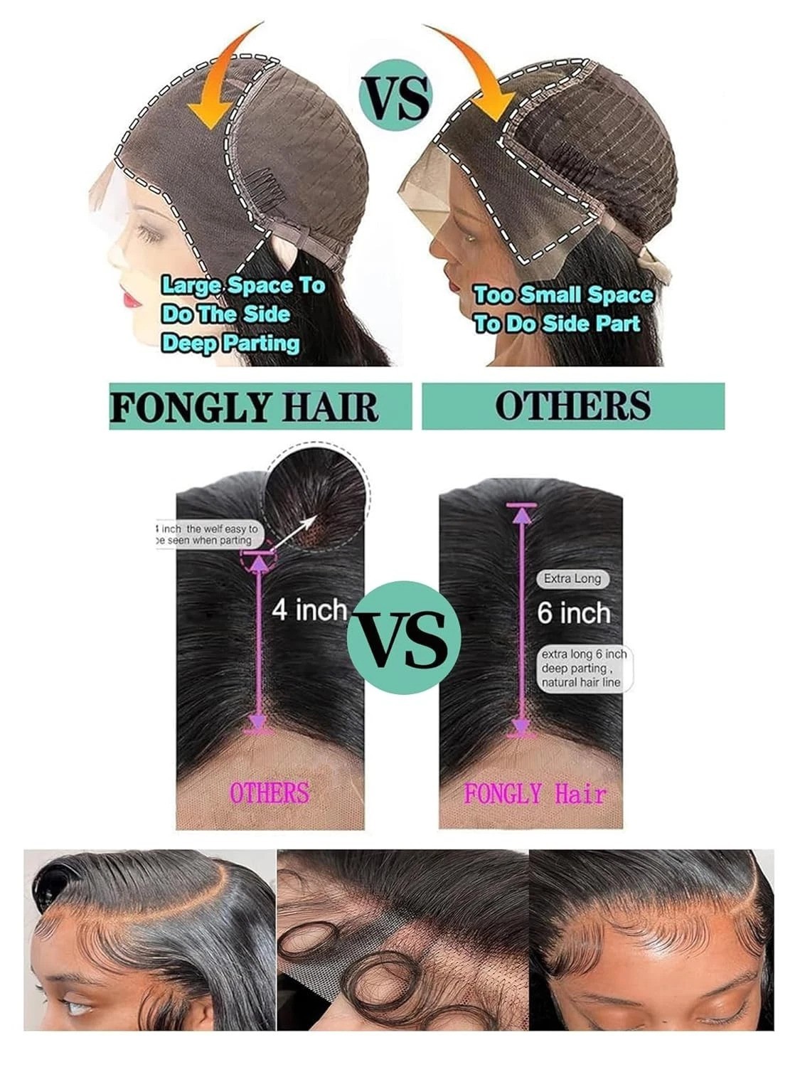 Natural Black 26 Inch Body Wave Human Hair Wig with 200% Density & Baby Hair