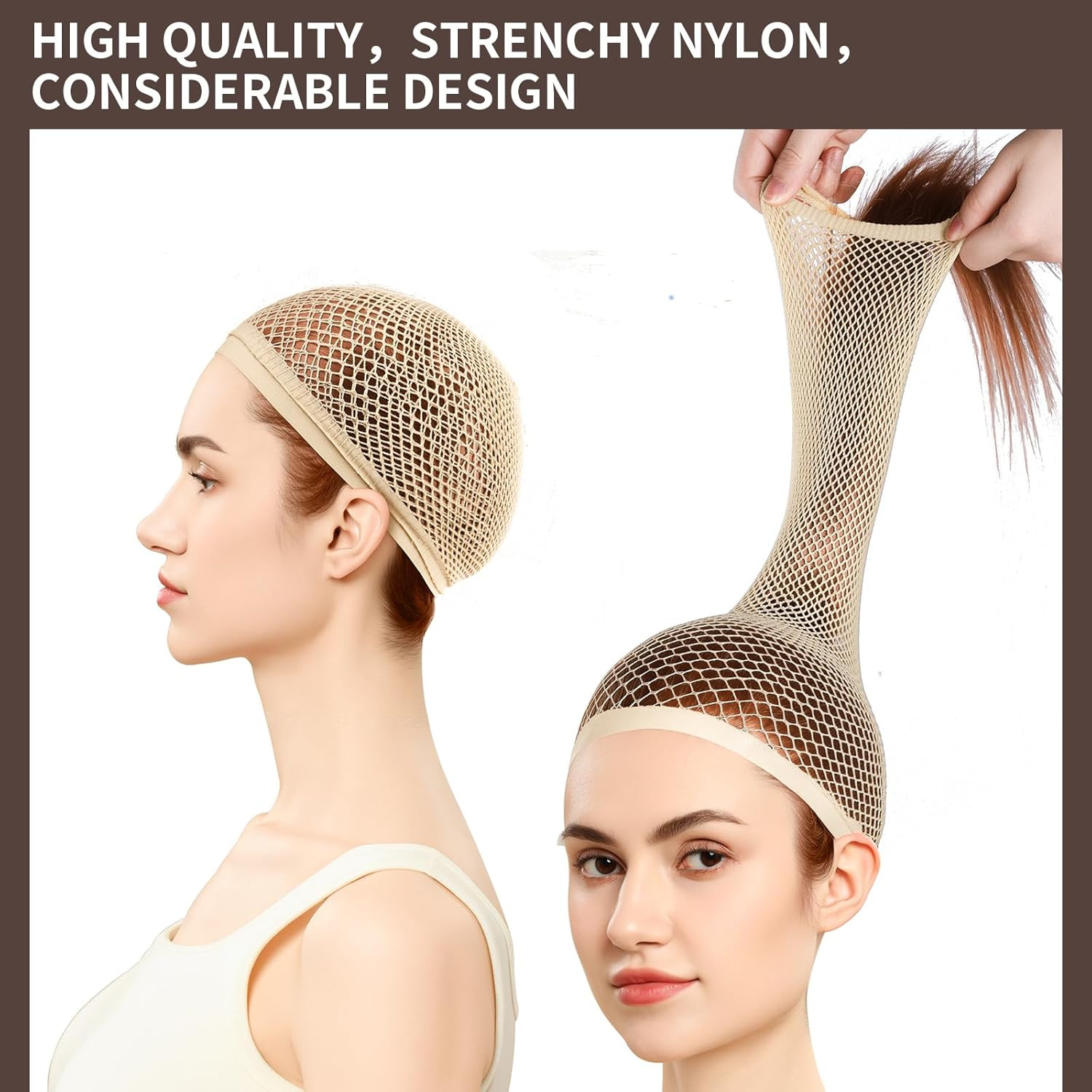 Wig Cap, Hair Net for Wigs, 30 CM Large Mesh Wig Cap for Long Hair for Women, Ny
