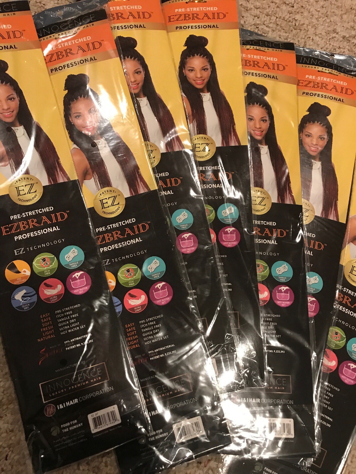 EZBRAID I&I Hair 100% Spectra Pre-Stretched 20” Color 4 Medium Brown Lot Of 7.