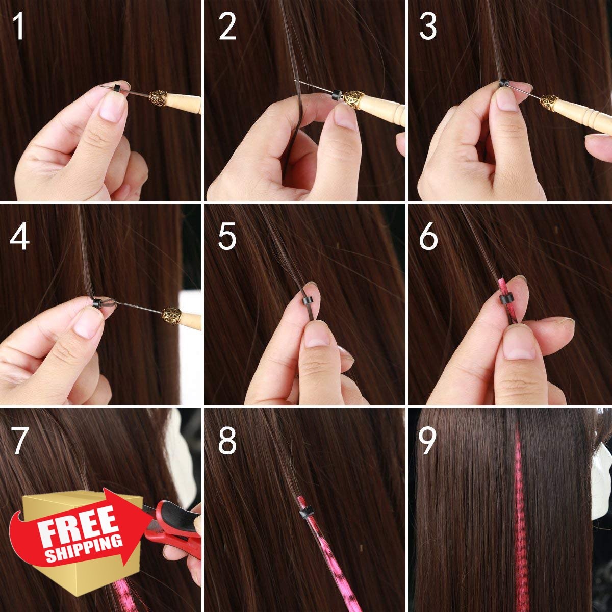 SARLA 50pc 16″ Feather Hair Extensions 10 Colors