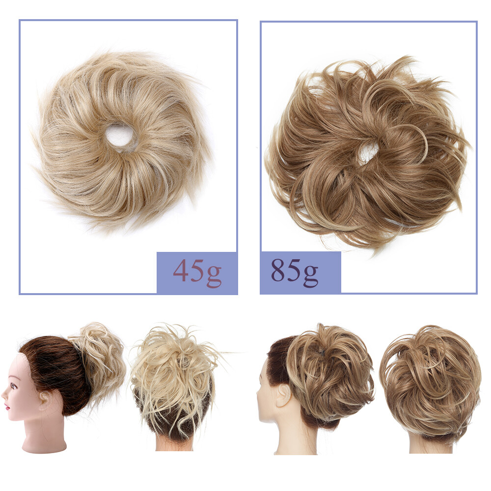 1PCS Messy Curly Bun Scrunchie Hair Extensions Ponytail Hair piece As Human Hair