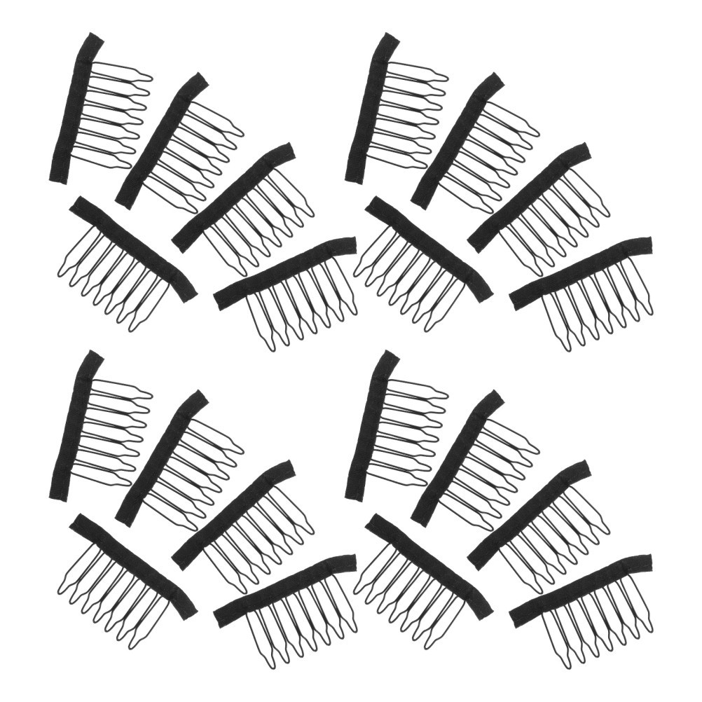 40Pcs Black Wig Comb Clips for Styling and Maintaining Wigs with Sturdy Grip