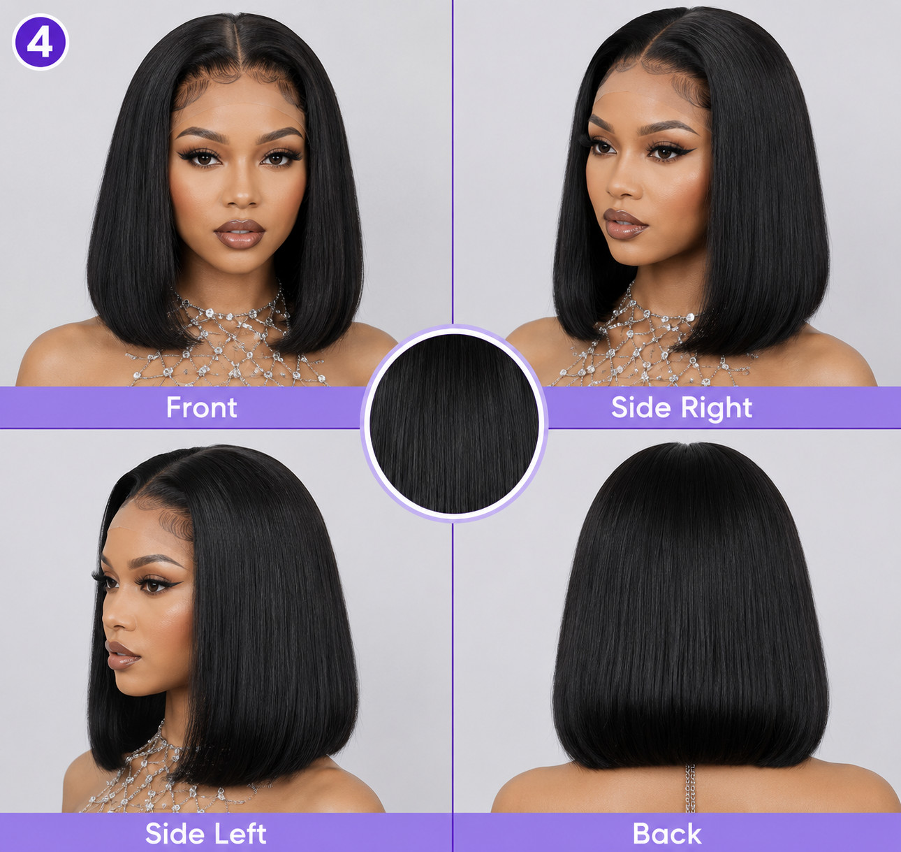 Bob Wig Human Hair Curly Glueless 13×4 Lace Front Wigs Pre Plucked for Women New