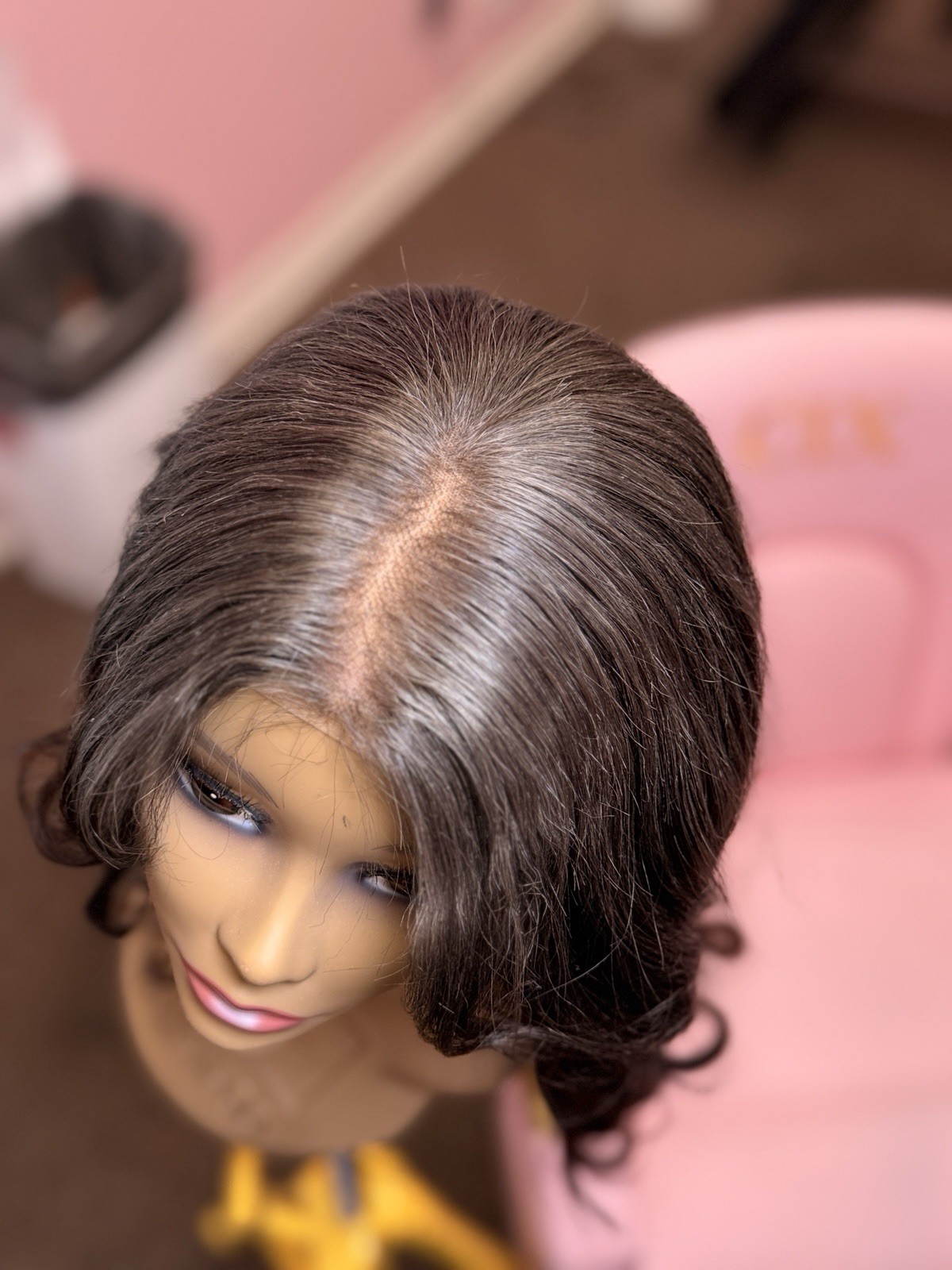 100% Human Hair Wig Salt And Pepper With Highlights