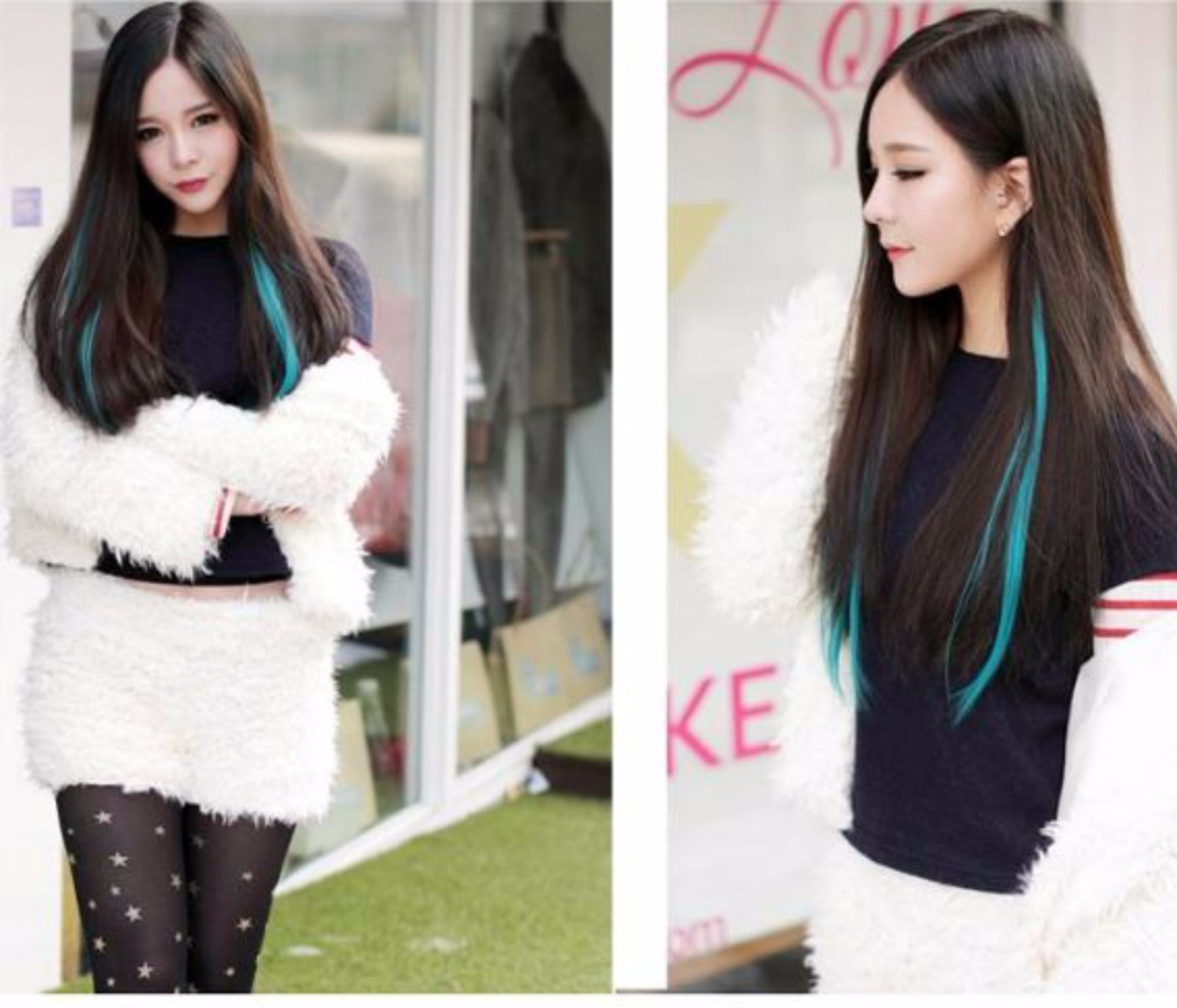 21″ 55cm Hair Highlights Hair Extensions Real hair Cosplay