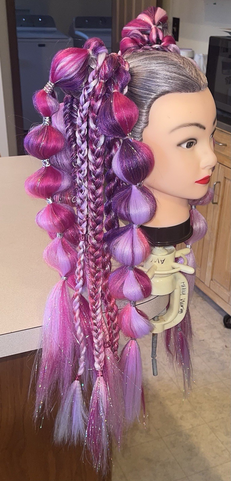 Pink & Purple Handmade Rave/Concert/Festival Pigtail Extensions