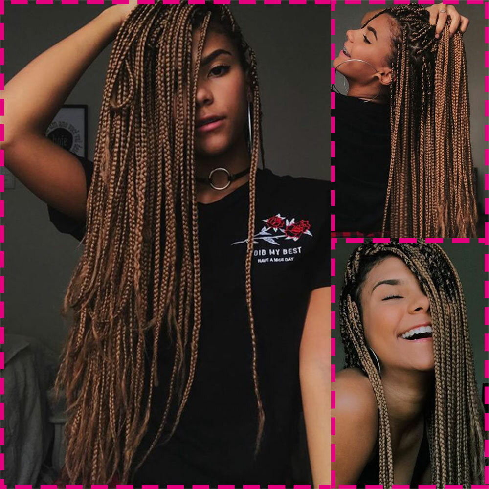 High Quality Box Braids Jumbo Braiding Hair Extensions 24inch Afro Twist Ombre H