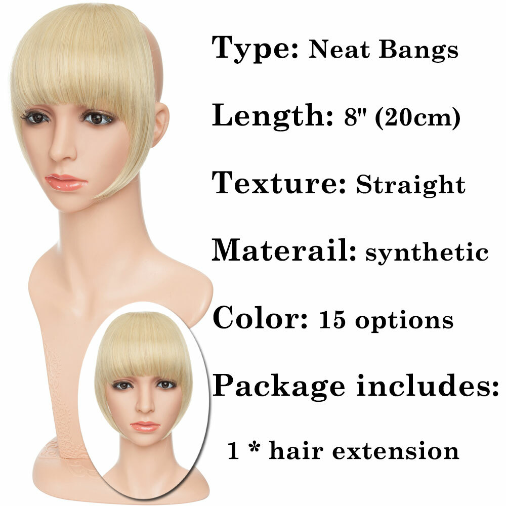 One Piece As Human Hair Neat Side Bangs Clip In Fringe Front Hair Extensions UK