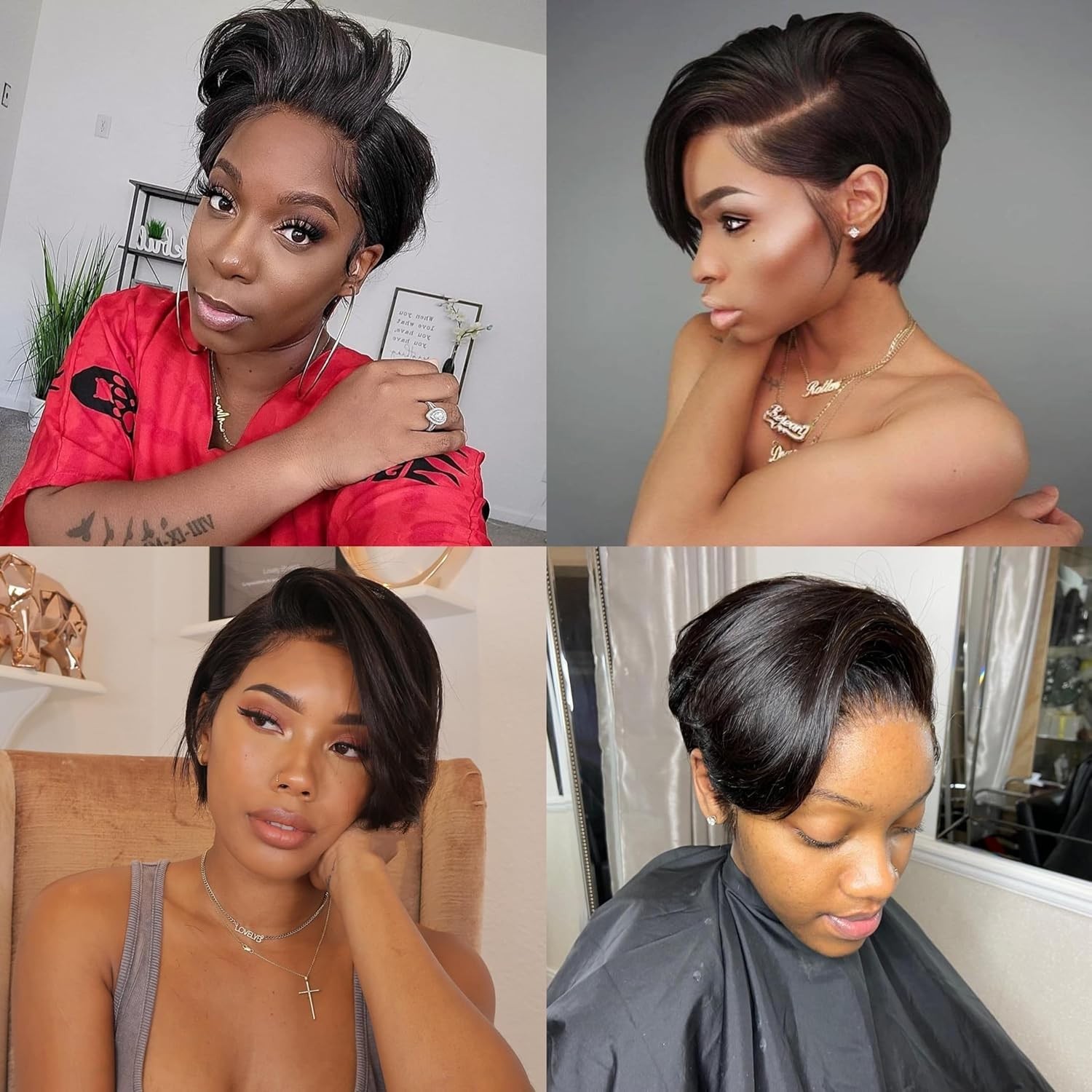 Short Pixie Wig Human Hair 5×5 HD Lace Glueless Pre Plucked Black Women