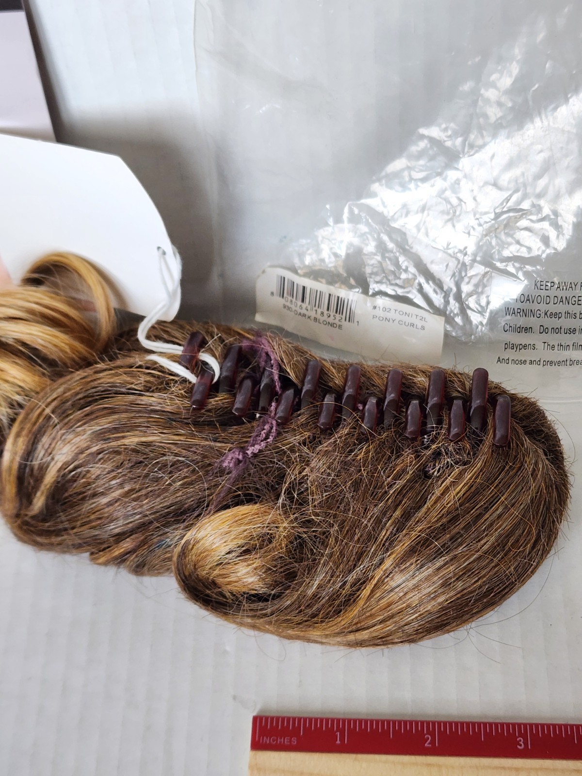 TONI BRATTIN Ponytail Curls | Dark Blonde | 4″ Claw Clip | New