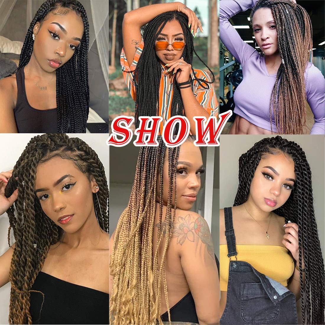 Pre-stretched Braids Hair Professional Itch Free 26 Inch(pack of 8), 1B-30-27