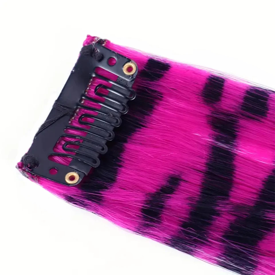 Colorful Feather Clip In Hair Extension One Piece Fake Hairpiece For Women Party