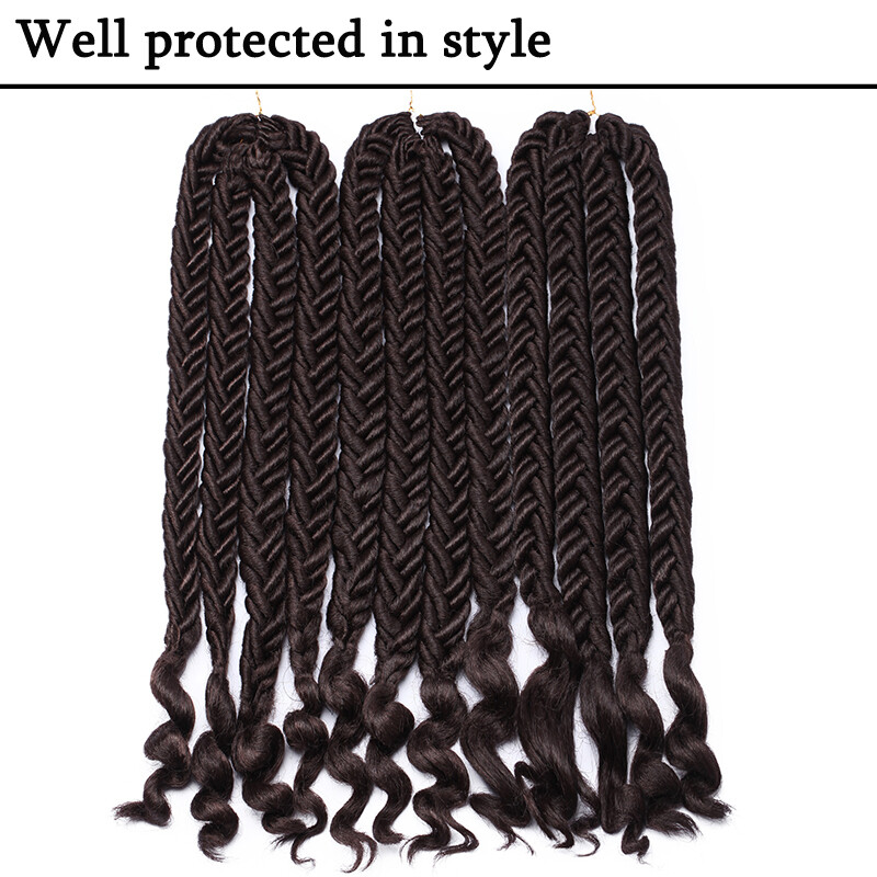 5 Pack = 120s Goddess Faux Locs Dreadlocks Twist Crochet Braids Hair Extensions