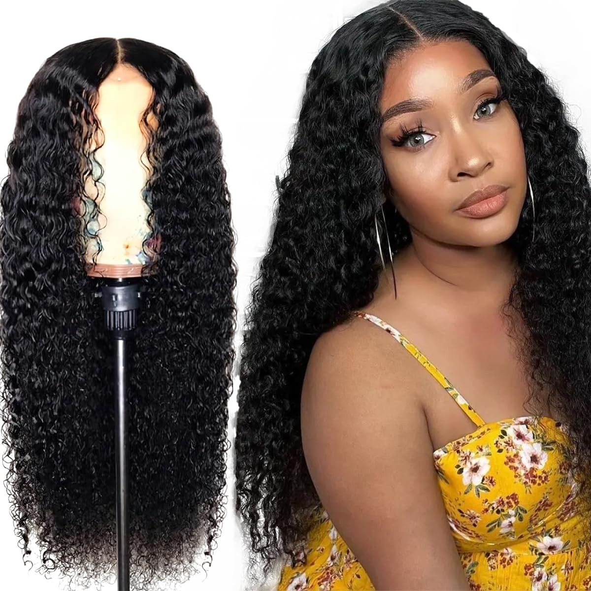 26in Long Curly Wig For Women, Wave Wig Made of High Temperature Fiber New