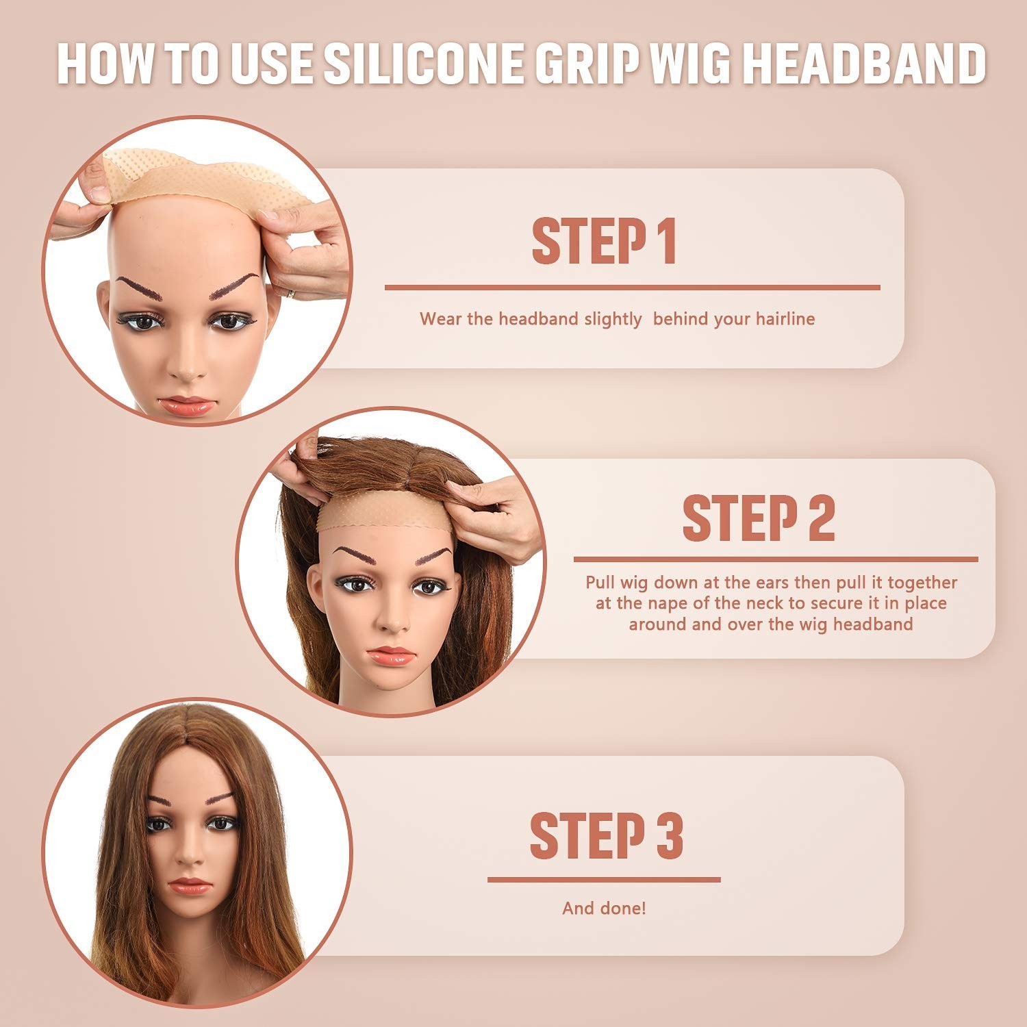 Comfortable & Stretchy Silicone Wig Grip Bands – 2 Pcs for Active Lifestyles