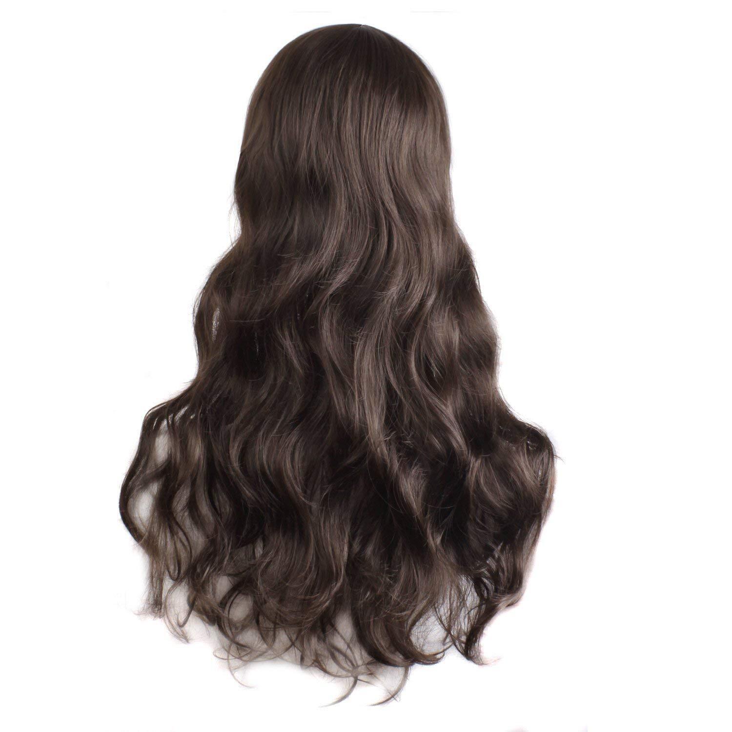 Party Hair Anime Wigs Full Hair Wavy Full Wig Hair 28″ Long Brown Loose Curly