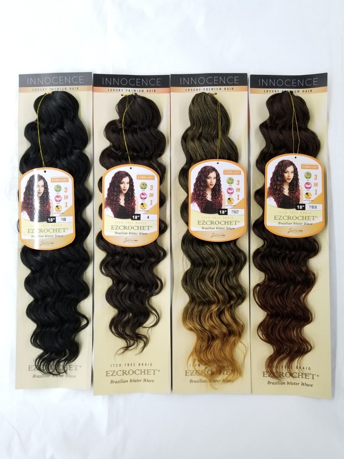 I&I Hair Innocence EZCROCHET Water Wave Crochet Braiding Hair Spectra 18″