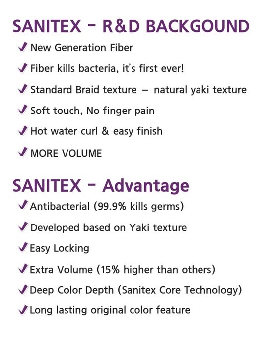 LaFlare Synthetic Braiding Hair SANITEX ANTIBACTERIAL PRE-STRETCHED BRAID 3X 30″