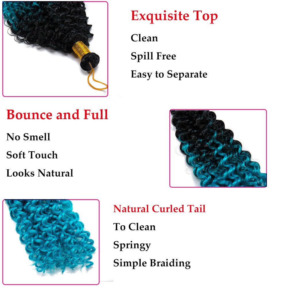 Marlybob Crochet Braids Hair Extension Kinky Curly Afro Jerry Curl Hairpiece 14″