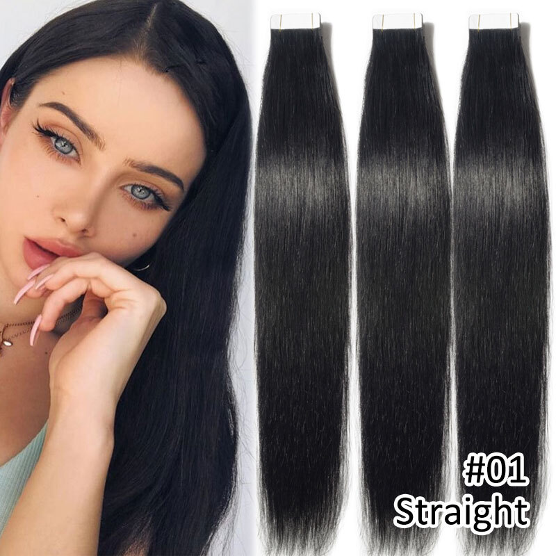 150G 60PCS Real Remy Skin Weft Tape in Human Hair Extensions THICK Full Head 22″