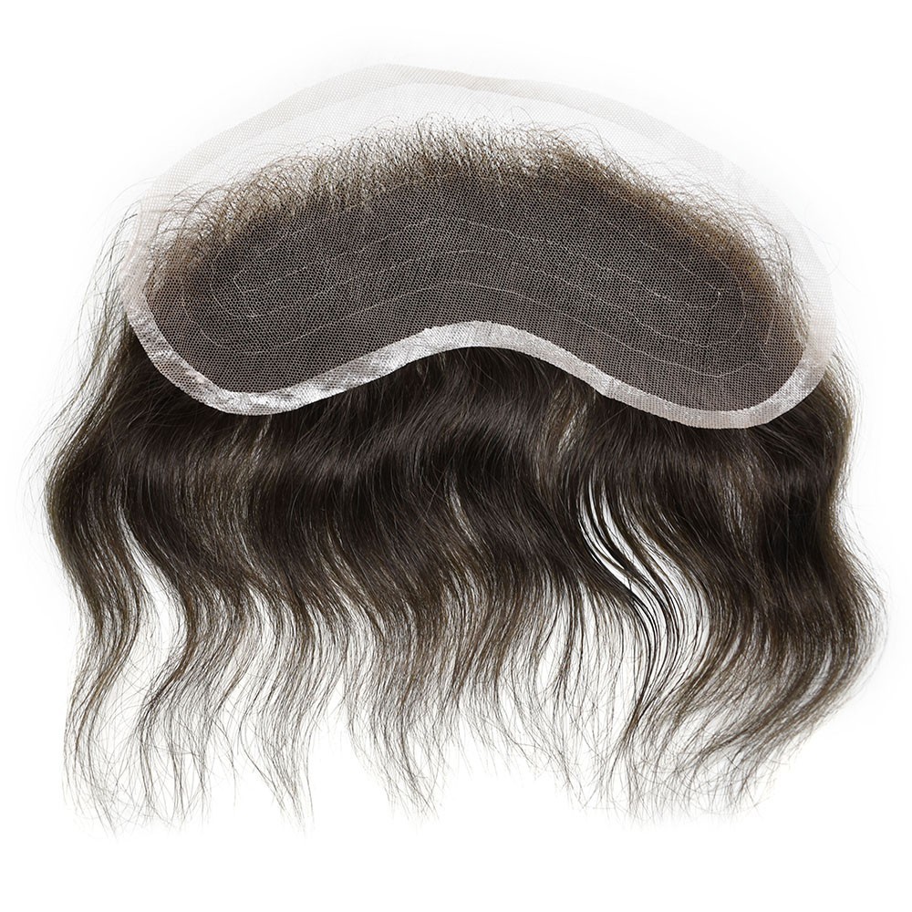 Mens Frontal Hairpiece for Receding Hairline Full Lace Forehead System for Men