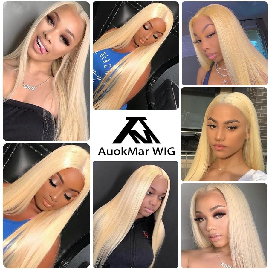 Blonde Straight Hair Extensions 24″ 26″ 28″ 8A Remy Human Hair Bundles 330g
