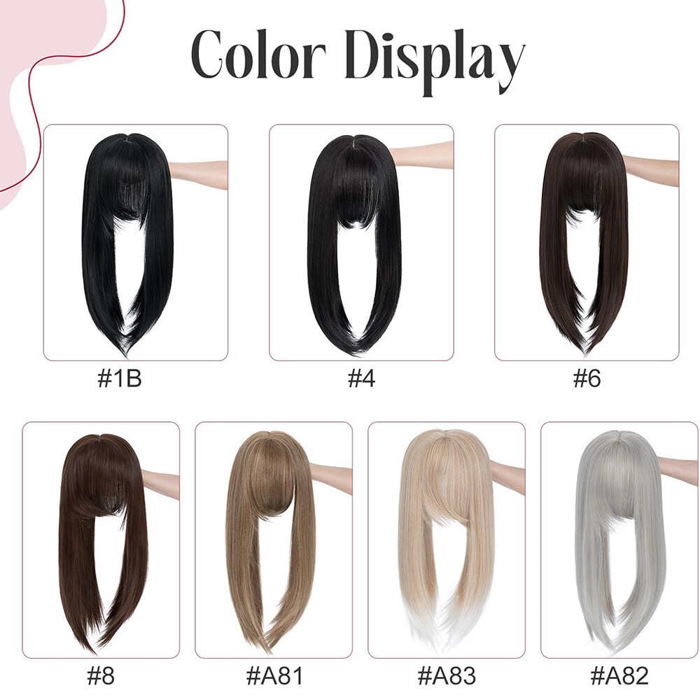 Topper Hairpiece Clip In 100% AS Human Hair Silk Base Toupee Natural Wig Women