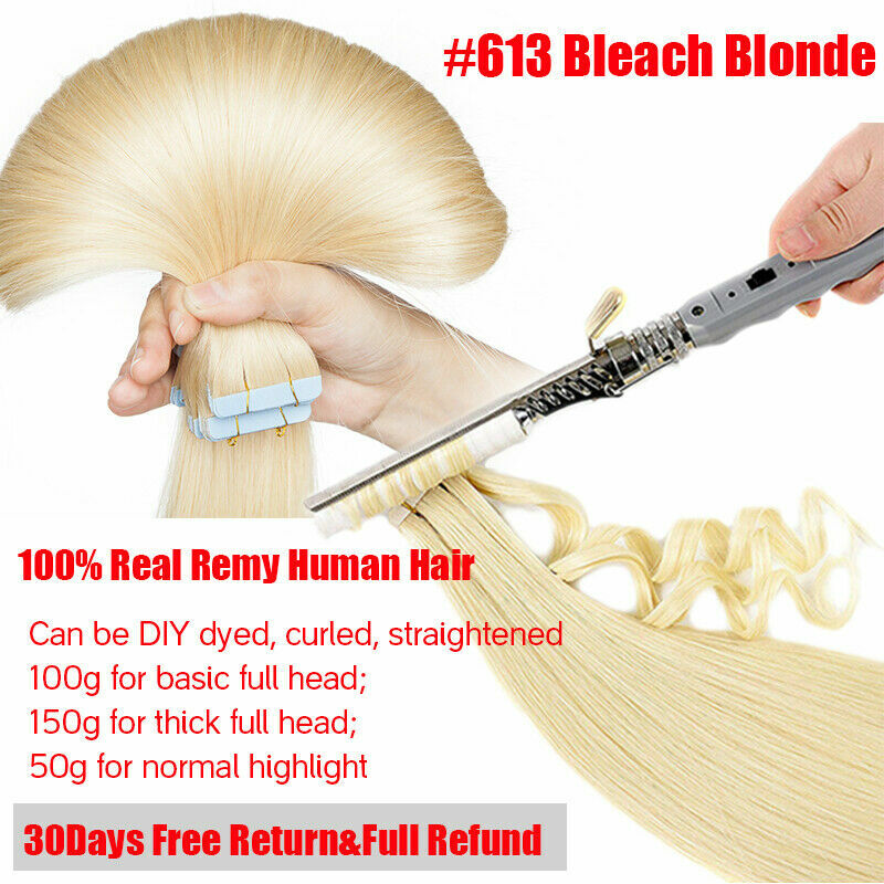 16″-24″ Tape In Hair Extensions Skin Wefts Remy Indian Human Hair Highlight 12A