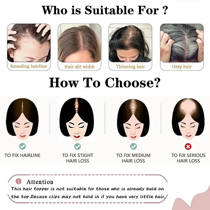 100% human hair Topper 16x18cm Remy Hair Silk Top Hand Tied Hair ready to wear