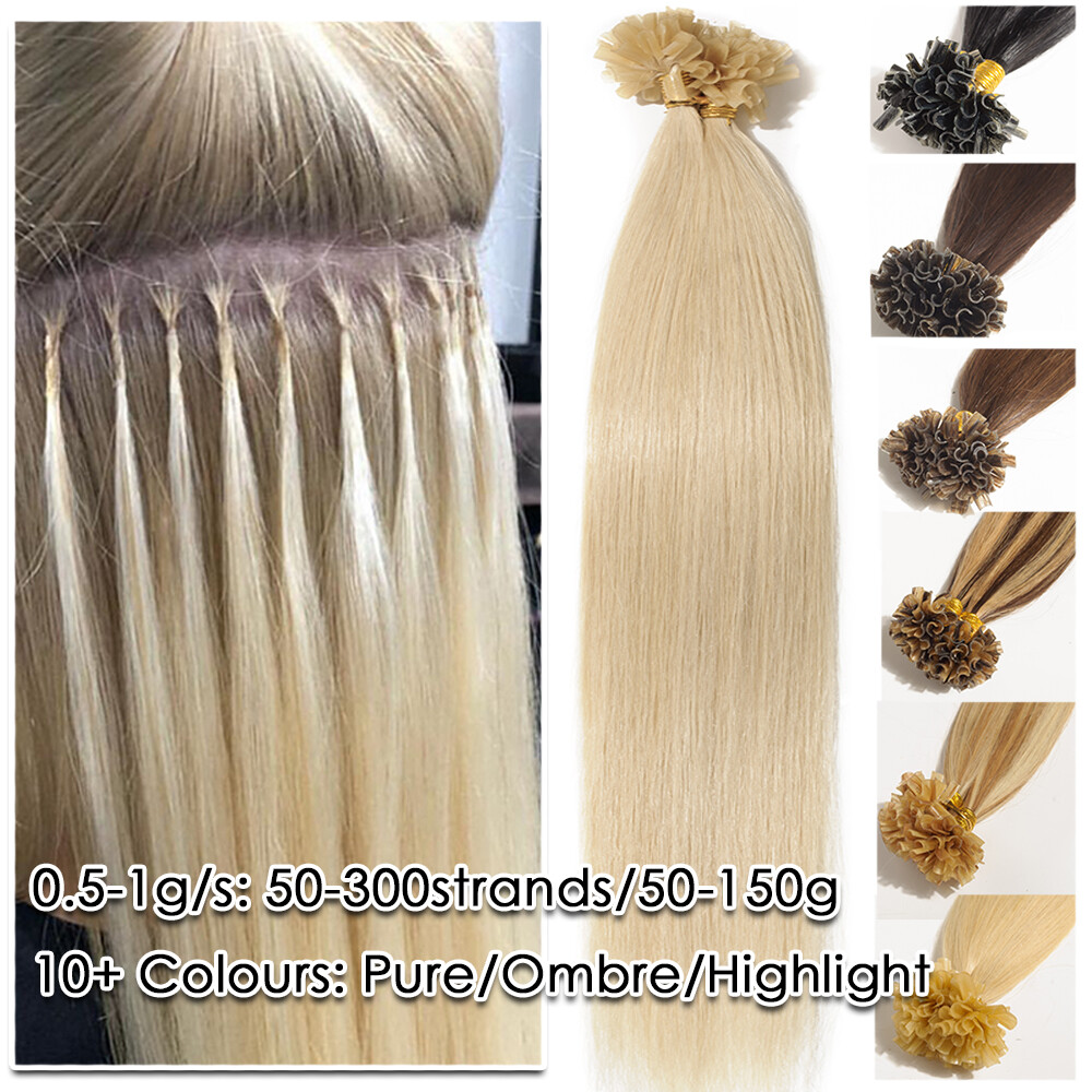 CLEARANCE Nail U Tip Human Hair REAL REMY Thick Pre Bond Keratin Hair Extensions