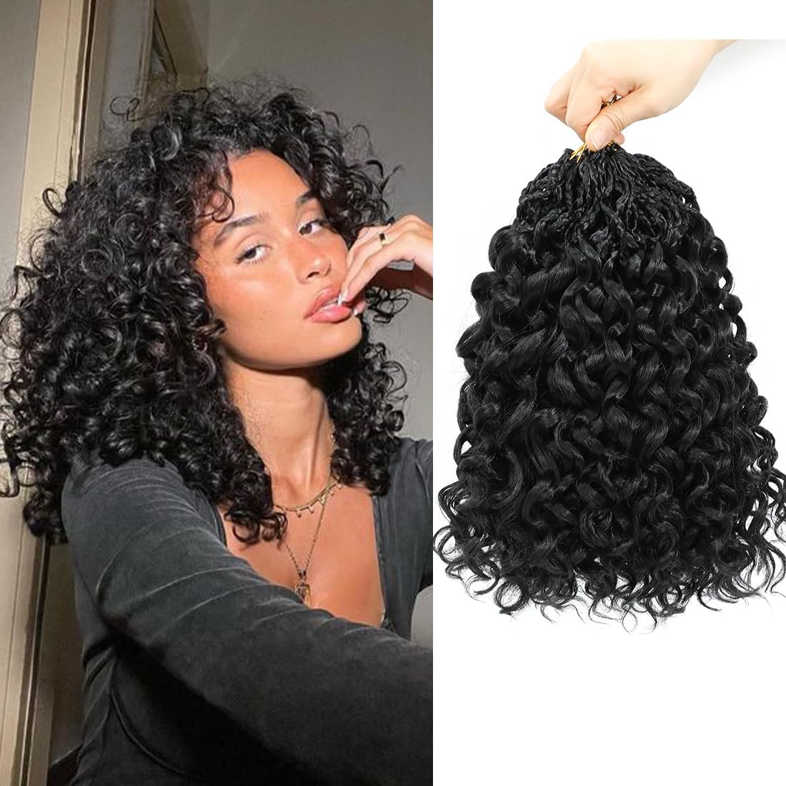 Pre looped Gogo Curl Crochet Hair 12 Inch 8 Packs Pre twisted Short Curly Cro…